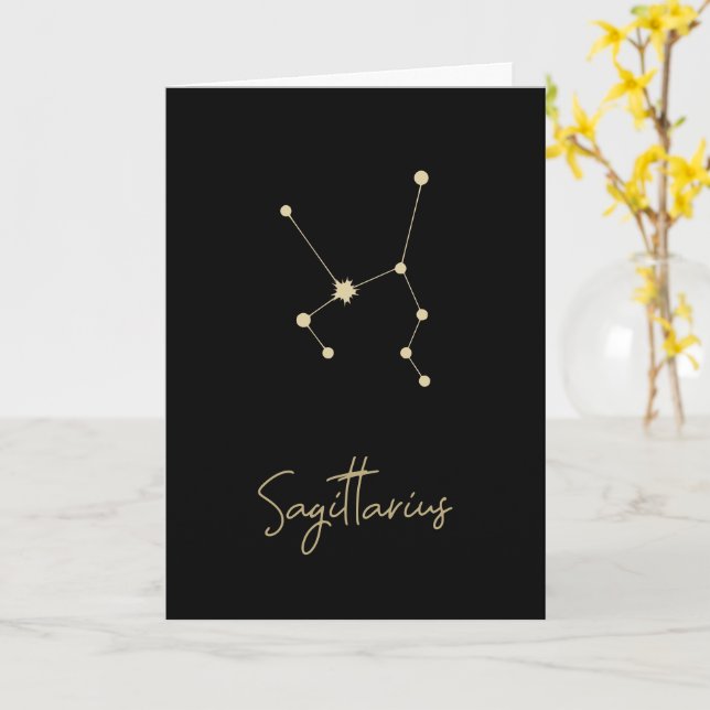 Cartão Constelação Sagittarius Zodiac (Flor Amarela)