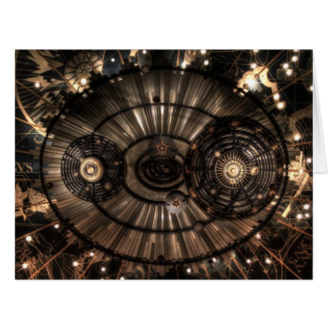 Cartão Constelações Mecânicas Steampunk Zodiac (Frente horizontal)