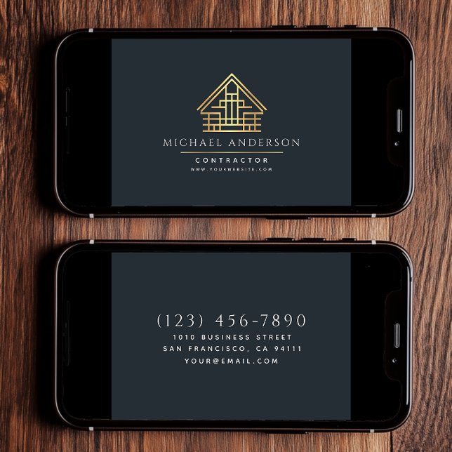 Cartão Construção da casa digital Blue Business (Criador carregado)