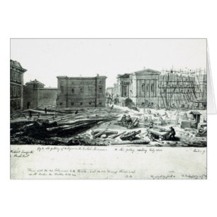Cartão Construção da Nova Galeria do Museu Britânico