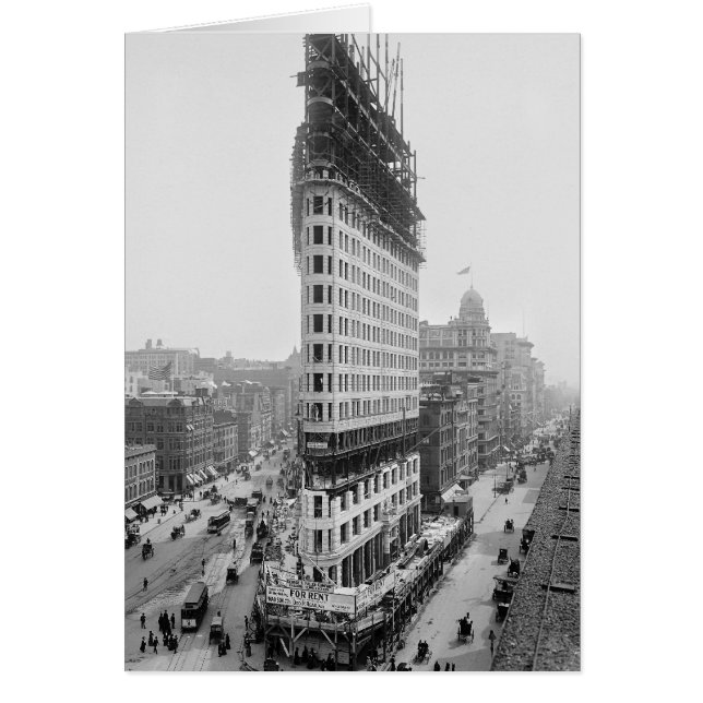 Cartão Construção de edifício Flatiron, 1902 (Frente)