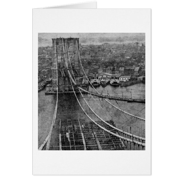 Cartão construção de ponte de Brooklyn da Nova Iorque dos (Frente)