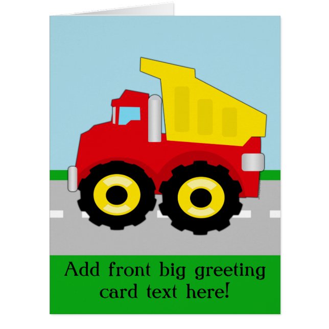 Cartão Construção Dumptruck dos meninos dos miúdos (Frente)