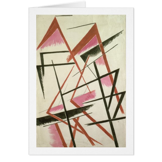 Cartão Construção linear, c.1921 (gouache no papel) (Frente)
