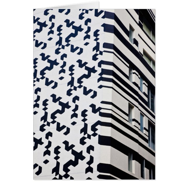 Cartão Construção moderna a preto e branco em Hong Kong (Frente)