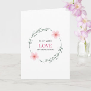Cartão Construído Com Amor Criado Pela Mamãe Citação Flor