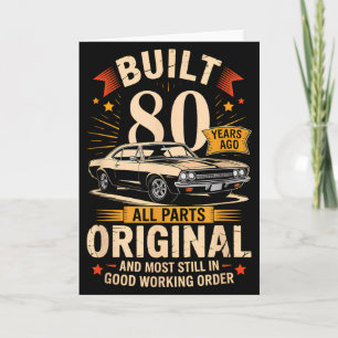 Cartão Construído há 80 anos - Presente engraçado de 80º 