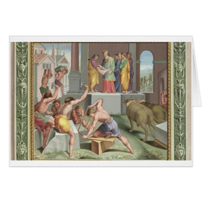 Cartão Construindo o templo de Solomon, ilustração de (Frente Horizontal)