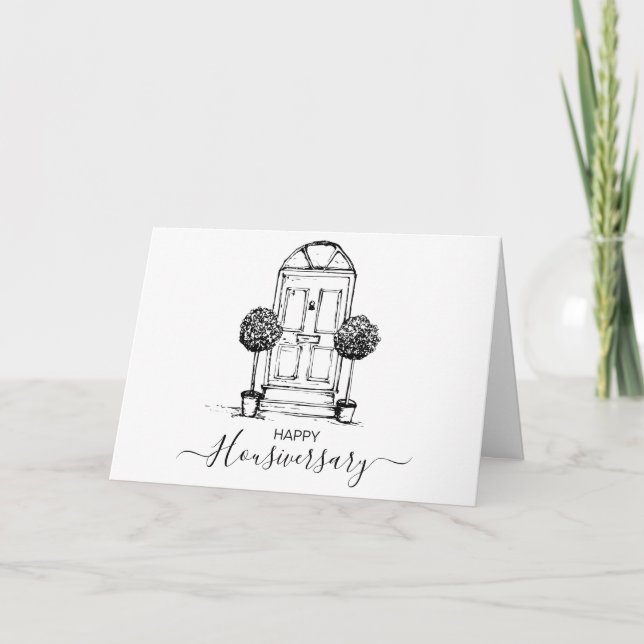 Cartão Consulta de aniversário de casa feliz (Frente)