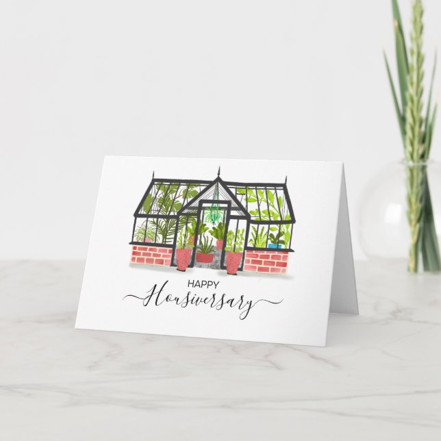 Cartão Consulta de aniversário de casa feliz (Frente)