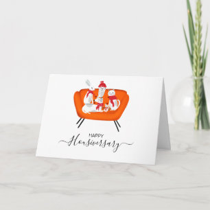 Cartão Consulta de aniversário de casa feliz