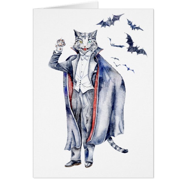 Cartão Contagem Catula Vampiro Cat (Frente)