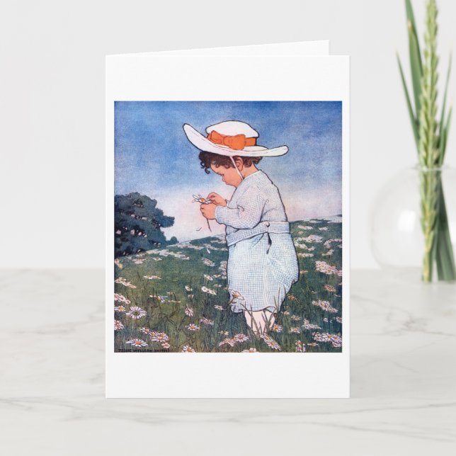 Cartão Contar Fortuna da Flor, Jessie Willcox Smith (Frente)