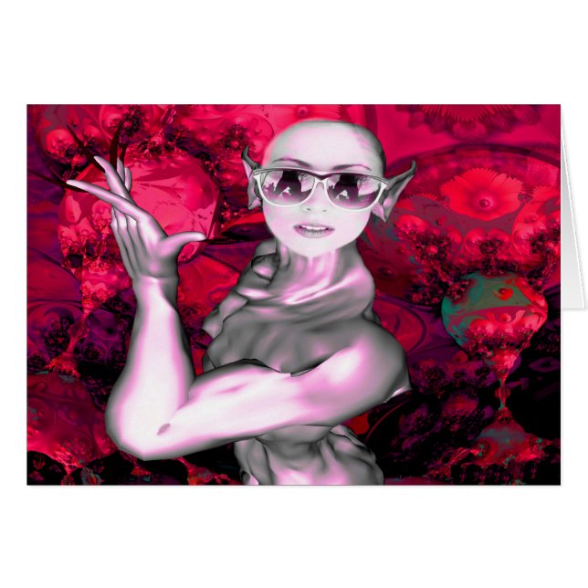 Cartão Contato de alienígena (Frente Horizontal)