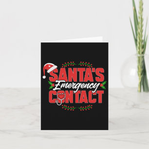 Cartão Contato de emergência dos Papais noeis de Natal. E