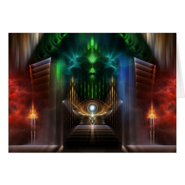 Cartão Contemplando Arte Fractal Oz (Frente Horizontal)