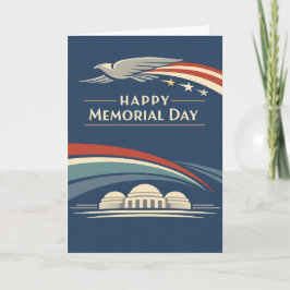 Cartão Contemporary Red White Blue Eagle Memorial Day 