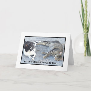 CARTÃO CONTEÚDO ANIVERSÁRIO/DOIS GATOS DE SLEEPY/ HUMOR