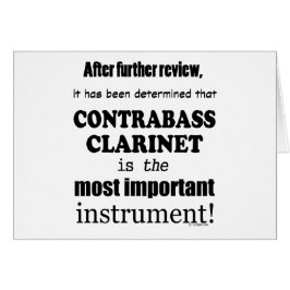 Cartão Contrabass Clarinet - Instrumento Mais Importante