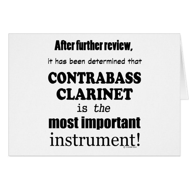 Cartão Contrabass Clarinet - Instrumento Mais Importante (Frente Horizontal)