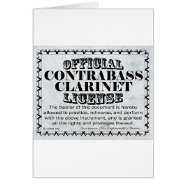 Cartão Contrabass Clarinet License