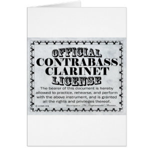 Cartão Contrabass Clarinet License