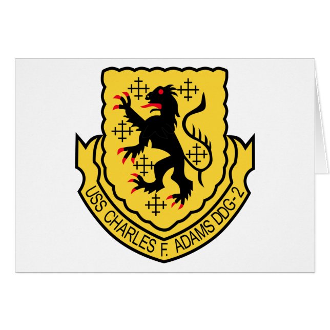 Cartão Contratorpedeiro militar do remendo de DDG-2 USS (Frente Horizontal)