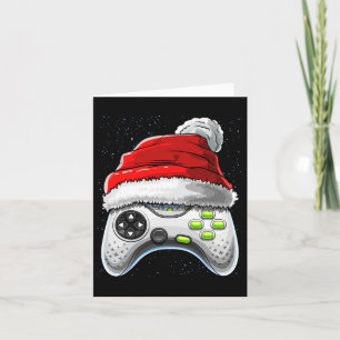 Cartão Controlador de Jogo Chapéu de Natal do Papai Noel
