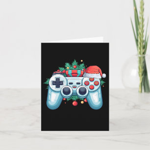 Cartão Controlador de jogos Santa Hat Natal Jogos de Nata