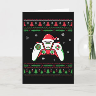 Cartão Controlador de Video Game Chapéu de Natal do Papai