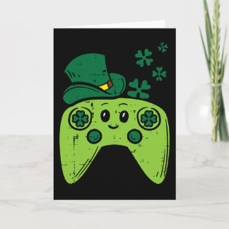 Cartão Controlador de Video Game Irlandês Dia de São Patr