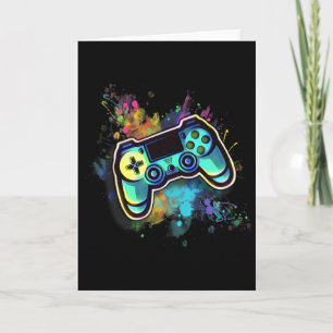 Cartão Controlador de Video Game Retro Colorido Para Home