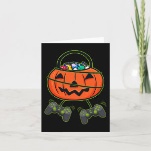 Cartão Controladores Halloween Jack O Lantern Candy Baske