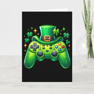 Cartão Controle de Video Game St Patricks Day Gamer Irlan
