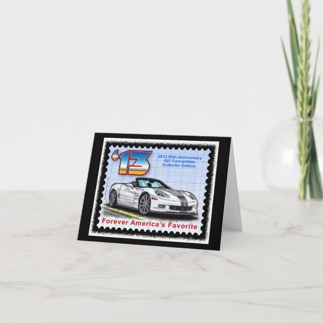 Cartão Convertible 2013 do aniversário de Corveta 60th (Frente)