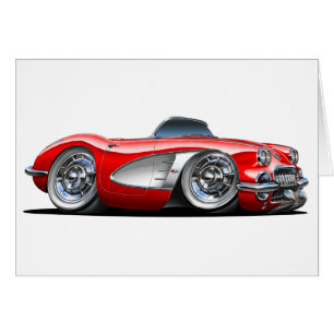 Cartão Convertible vermelho de Corveta
