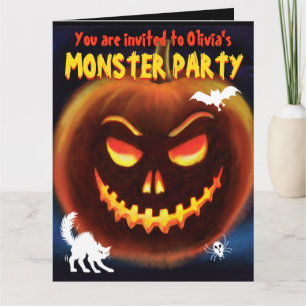 Cartão Convidado do Monstro do Halloween - Pumpkin!