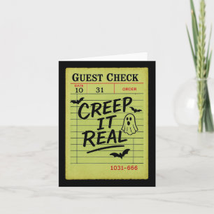 Cartão Convidado engraçado de Halloween Verifique o Creep