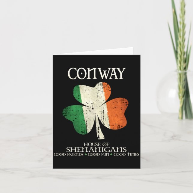 Cartão Conway Last Name Family Ireland Irish House Of She (Frente)