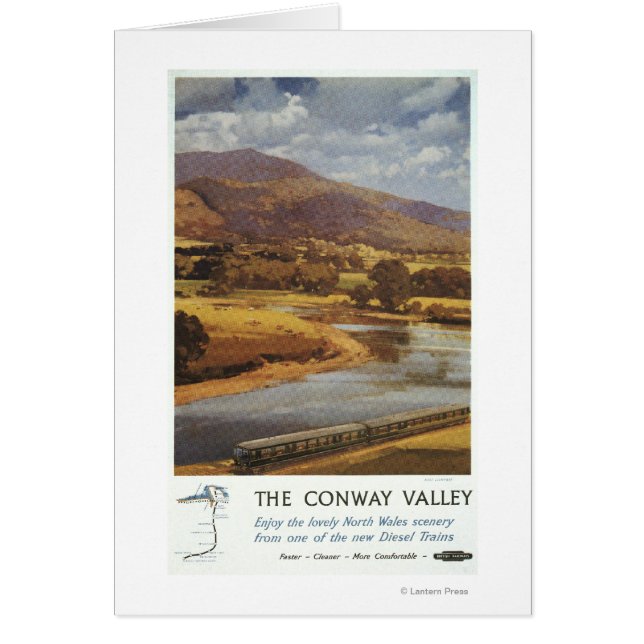 Cartão Conway Valley Scene British Railways Poster (Frente)