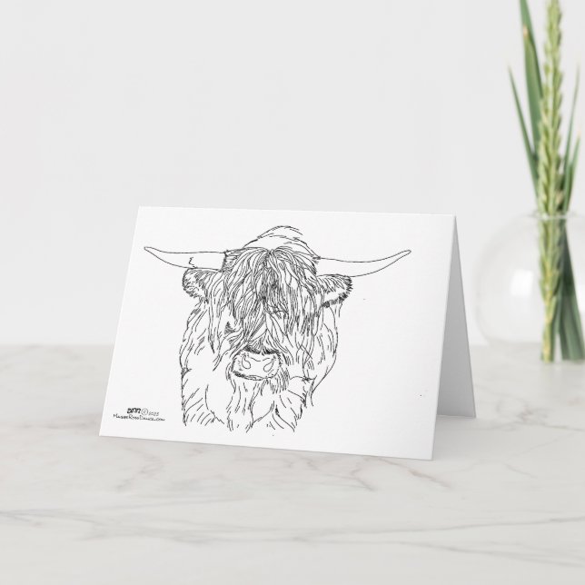 Cartão "Coo" das Terras Altas da Escócia (Frente)