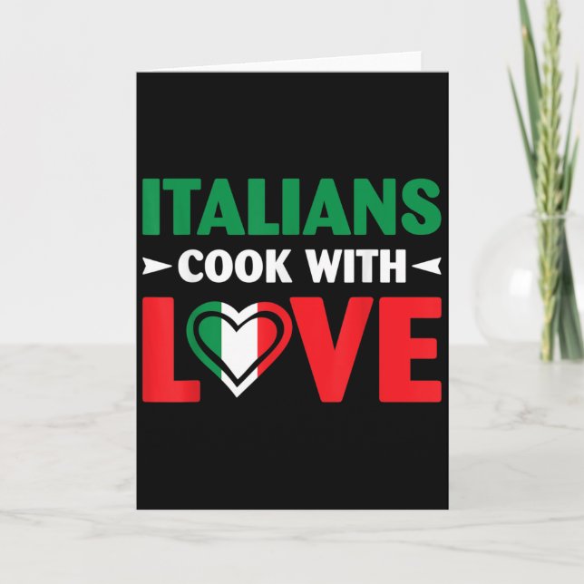 Cartão Cook With Love Italian Chef Funny Sayings Quotes  (Frente)