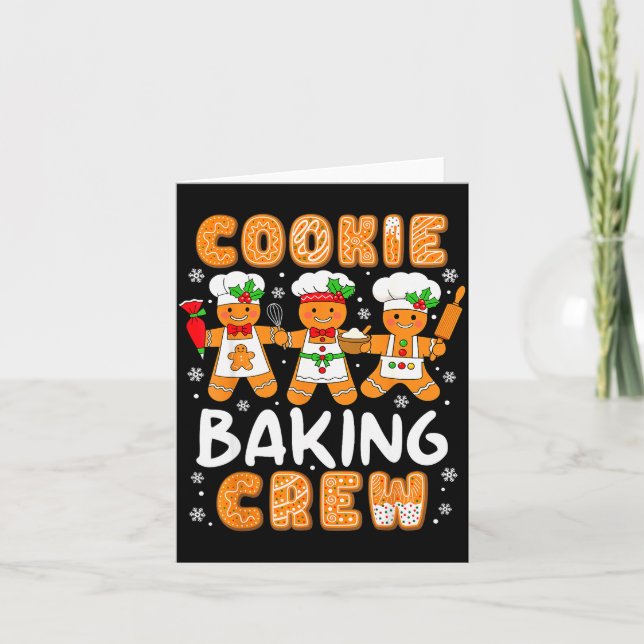 Cartão Cookie Baking Crew Christmas Funny Gingerbread Lov (Frente)