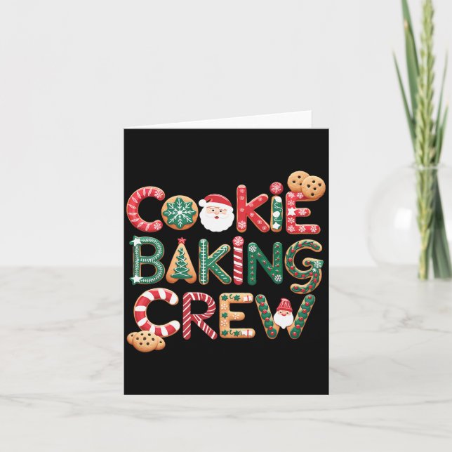Cartão Cookie Baking Crew Family Christmas Gingerbread Te (Frente)