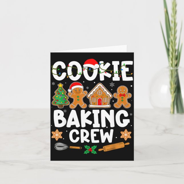 Cartão Cookie Baking Crew For Women Kids Men Boy Family C (Frente)
