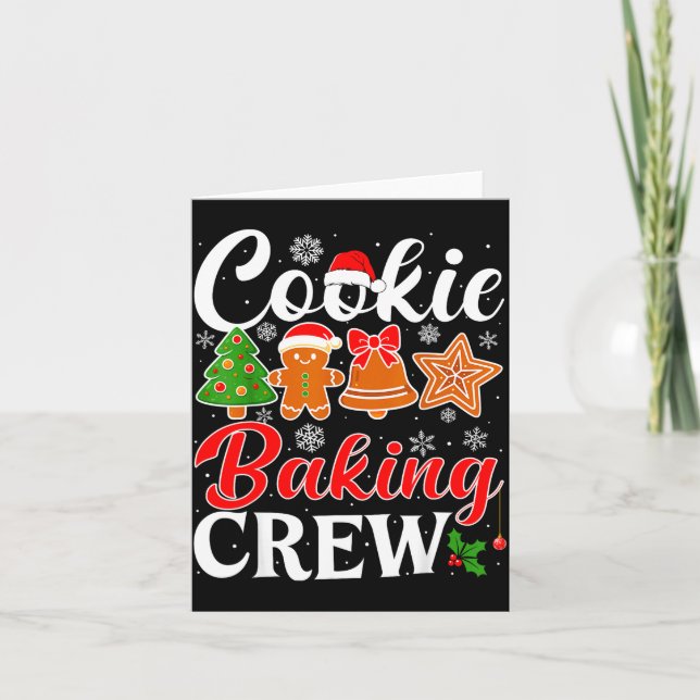 Cartão Cookie Baking Crew Gingerbread Xmas Holiday Cookie (Frente)