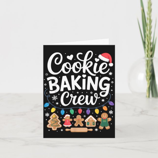 Cartão Cookie Baking Crew Holiday Squad Gingerbread Chris (Frente)