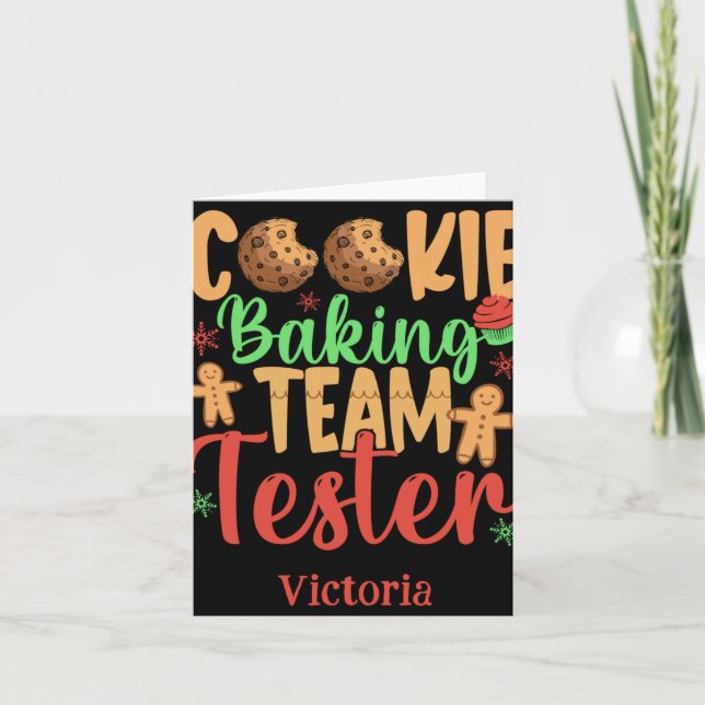 Cartão Cookie Baking Team Tester Name Holiday Toddler T S (Frente)