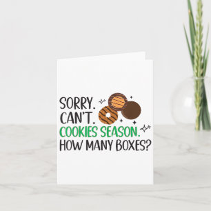 Cartão Cookie Er Scout for Girls Desculpe não poder cozin