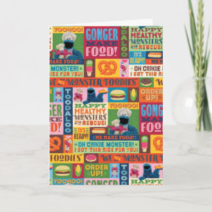 Cartão Cookie Monster's Foodie Truck Pattern